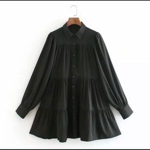 Zara black loose shirt dress